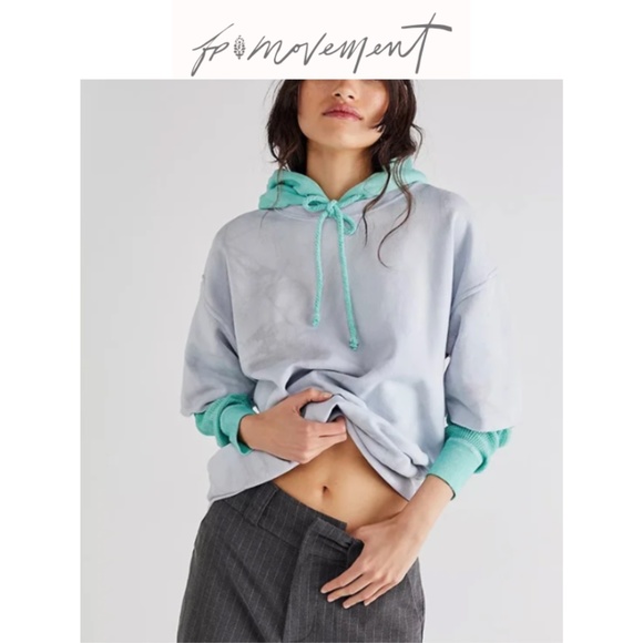 Free People x Tricia Fix Colorblock Tie Dye Hoodie - Picture 1 of 5